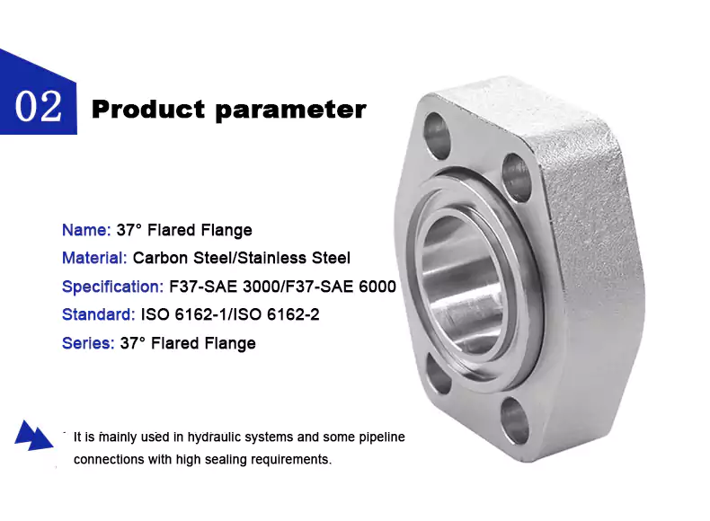 Stainless and Carbon Steel Hydraulic Flared Flange F37